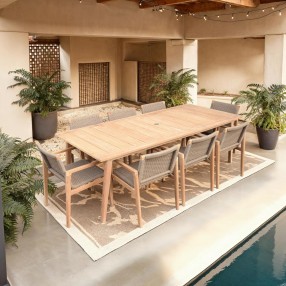 Royal Teak Admiral Dining Table 40x90 - Lifestyle
