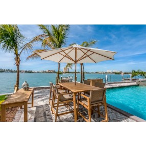 Royal Teak Admiral Bar Table 32x65 - LIfestyle