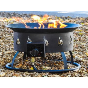 AZ Patio Round Portable Camp Fire Pit in Black - Lifestyle