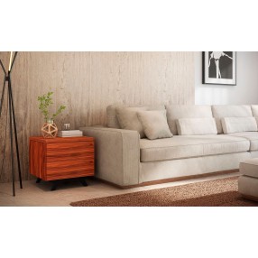 Furnitech Signature 24" Mid-Century Modern End Table in Iron Wood - Lifestyle
