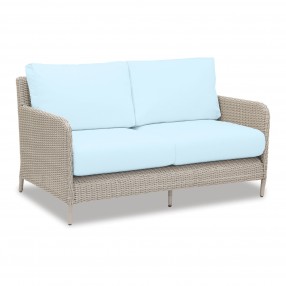 Manhattan Loveseat in Canvas Skyline w/ Self Welt - Front Side Angle