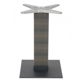 Aluminum PE Wicker Post Table Stand - AL-2500 18X18X6 WIC - Black