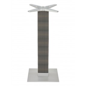 Aluminum PE Wicker Post Table Stand - AL-2500BH 18×6 WIC - Silver