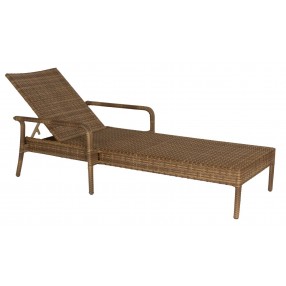 Woodard Et Cetera Miami Adjustable Chaise Lounge - Stackable in Mocha