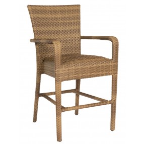 Woodard Et Cetera Padded Counter Stool with Arms in Mocha