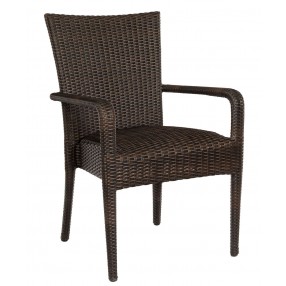 Woodard Et Cetera Padded Seat Dining Arm Chair - Angled