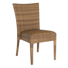 Woodard Et Cetera Padded Seat Dining Side Chair in Mocha