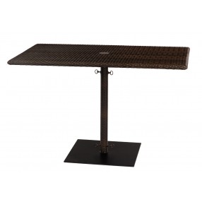 Woodard Et Cetera Rectangular Umbrella Table With Weighted Base - Angled