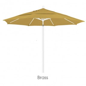 California Umbrella 11' Fiberglass Market Umbrella PO DVent White - Sunbrella