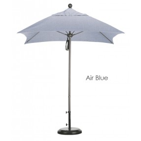 California Umbrella 6' Fiberglass Market Umbrella PO DVent Silver Anodized - Sunbrella