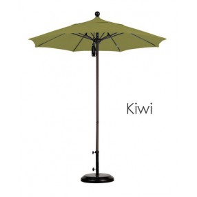 California Umbrella 7.5' Fiberglass Market Umbrella Pulley Open Silver Anodized - Olefin