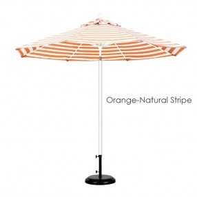 California Umbrella 9' Fiberglass Market Umbrella Pulley OpenM White - Olefin