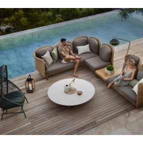 Cane-Line Arch 3-Seater Sofa Module Natural / Taupe Set