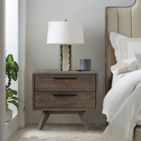 Armen Living Astoria Oak 2 Drawer Nightstand In Brown