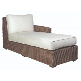 Woodard Augusta Left Arm Wicker Loveseat - Angled