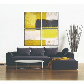 Amarillo 4-Piece 28"x28" (each) Canvas Wall Art in Black PS Frame - Lifestyle