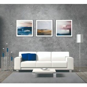 Whiteline Modern Living Isla 3-Piece 28"x28" (each) Canvas Wall Art With Black PS Frame - Lifestyle