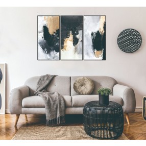 Whiteline Modern Living Inez 3-Piece 48"x28" (each) Canvas Wall Art With Black PS Frame - Lifestyle