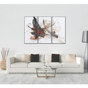 hiteline Modern Living Freya 3-Piece 48"x28" (each) Canvas Wall Art With Black PS Frame - Lifestyle