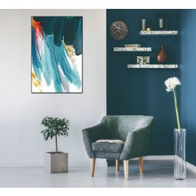 Whiteline Modern Living Livia 48"x32" Canvas Wall Art, Black PS Frame - Lifestyle