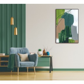 Verda 48"x32" Canvas Wall Art With Black PS Frame - Lifestyle Photo
