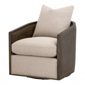 LiveSmart Gellar-Jute, Matte Brown Oak & Cane - Front Side Angle