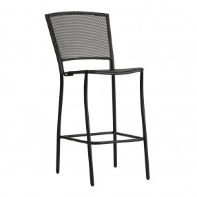 Woodard Café Series Albion Textured Black Stationary Bar Stool