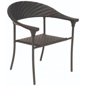 Woodard Barlow Stackable Dining Arm Chair - Angled