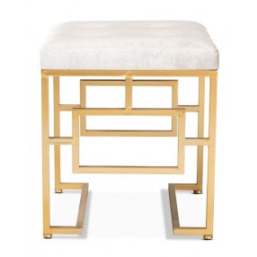 Baxton Studio Cecile Beige Velvet Upholstered Ottoman
