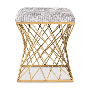 Baxton Studio Fiore Grey Velvet Upholstered Ottoman