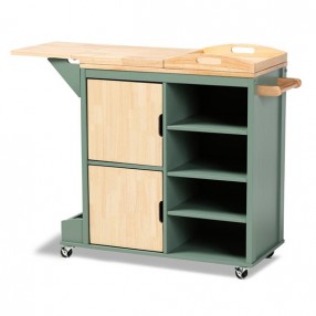 Baxton Studio Dorthy Two-Tone Kitchen Storage Cart