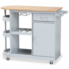 Baxton Studio Donnie Two-Tone Kitchen Storage Cart