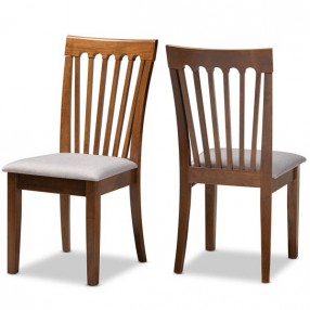 Baxton Studio Minette Grey Walnut Dining Chair - Set of 2
