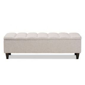 Baxton Studio Brette Beige Fabric Upholstered Storage Bench Ottoman