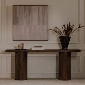 Moe’s Home Collection Hadley Console Table in Warm Brown - Lifestyle