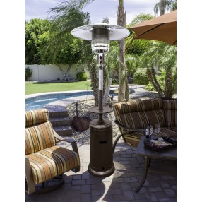AZ Patio Heaters Outdoor Patio Heater in Hammered Bronze - Lifestyle
