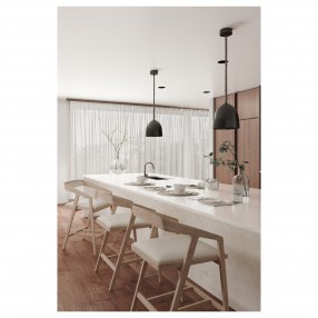 Moe's Home Collection Padma Oak Barstool - Light Grey - Lifestyle