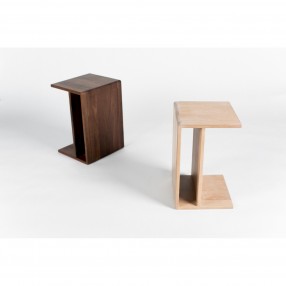 Moe's Home Collection Hiroki Accent Table - White Oak / Walnut - Lifestyle