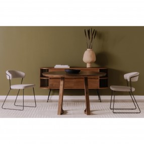 Moe's Home Collection Silas Round Dining Table in Walnut - Lifestyle