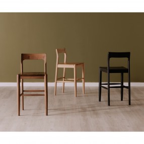 Moe's Home Collection Owing Counter Stool in Oak / Walnut / Black - Lifestyle