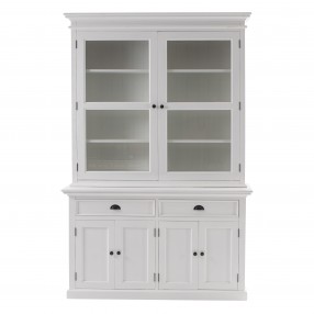 Nova Solo Halifax Glass-Display Hutch Unit - White - Front Angle
