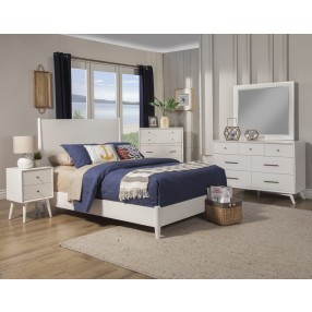 Alpine Furniture Flynn Mid Century Modern Mirror, White - Lifestyle