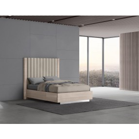 Whiteline Modern Living Waves Bed Full In High Gloss Beige Angley Frame - Lifestyle