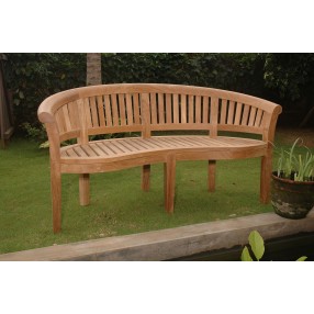 Anderson Teak Curve 3-Seater Bench Extra Thick Wood - Lifestyle