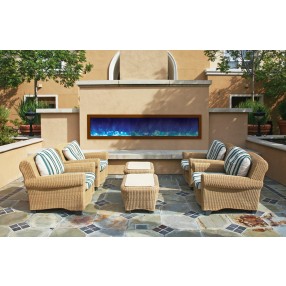 Amantii Panorama Slim Full View Smart Electric  - 72" Indoor /Outdoor WiFi Enabled Fireplace, featuring a MultiFunction Remote, Multi Speed Flame Motor, Glass Media & a Black Trim 