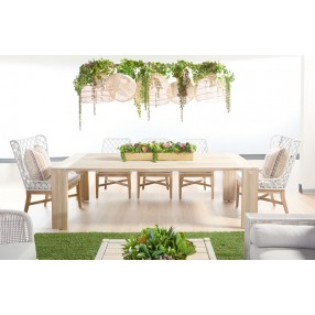 Essentials For Living Big Sur Outdoor Dining Table - Gray Teak - Lifestyle