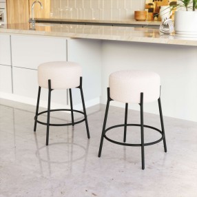 Blanche Counter Stool in Ivory - Lifestyle