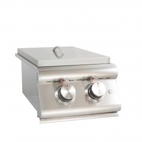 Blaze Grills Built-In Premium LTE Double Side Burner with Lights - Angled and Closed