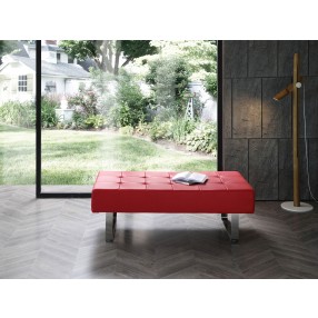 Whiteline Modern Living Miami Bench in Red - Lifestyle