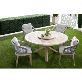 Essentials For Living Boca Outdoor 63" Round Dining Table - Lifestyle